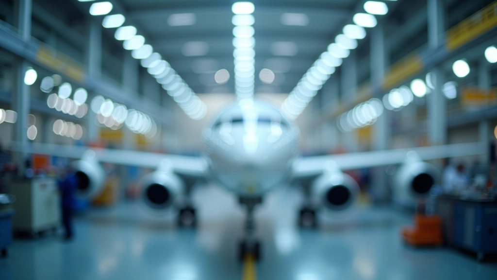 Usine aéronautique avec chaîne de montage d'avions et personnel qualifié